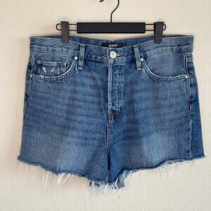 Hudson Lori Short Cutoff Denim High Rise Button Fly Medium Wash - Size 32